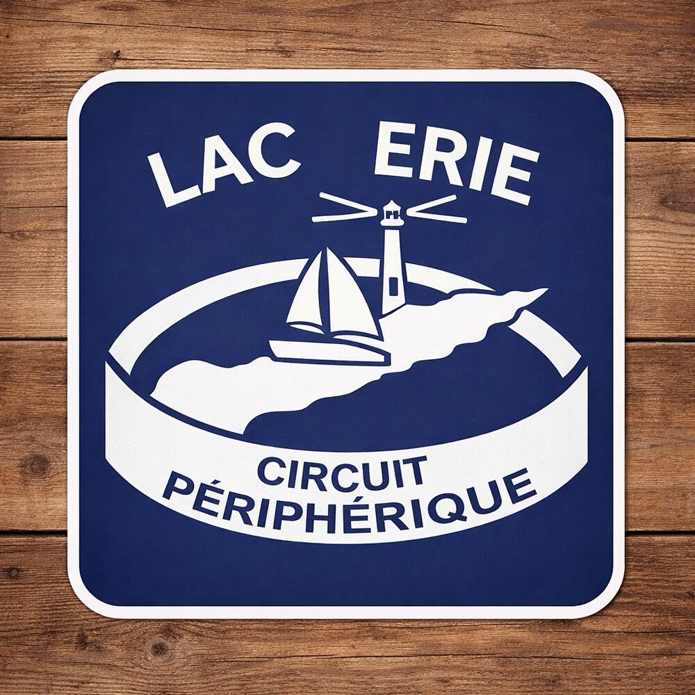 Canada Lake Erie Circle Tour Road Sign Canadian Travel Great Lakes Lac Circuit